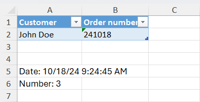 Result with system tokens