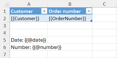 Template with system tokens