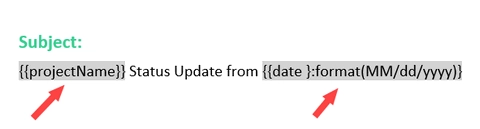 tokens in report template
