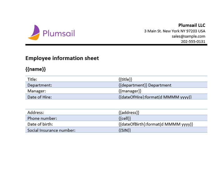 Docx template