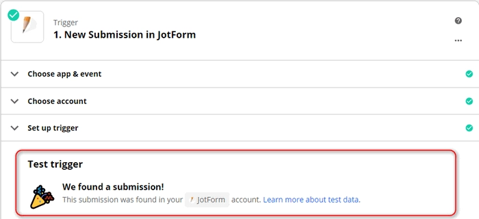 test trigger to find data