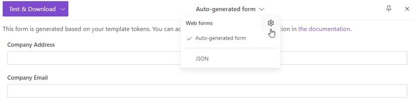 manage test template form