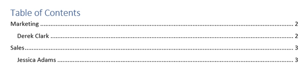 toc with the hidden section