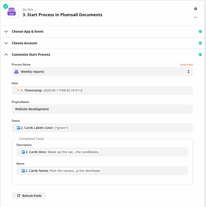 Customize Start Process