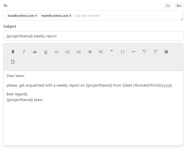 email delivery for Trello reporst