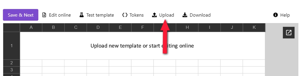 upload template file