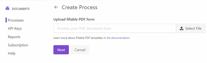 upload PDF form template