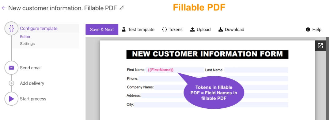 Uploaded fillable PDF document