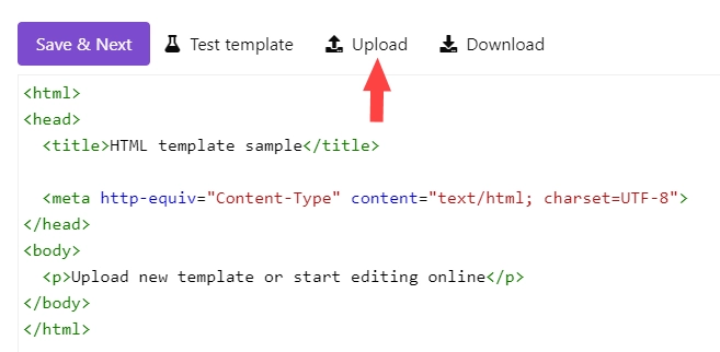 upload HTML file