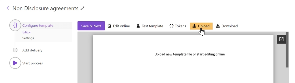 upload template file