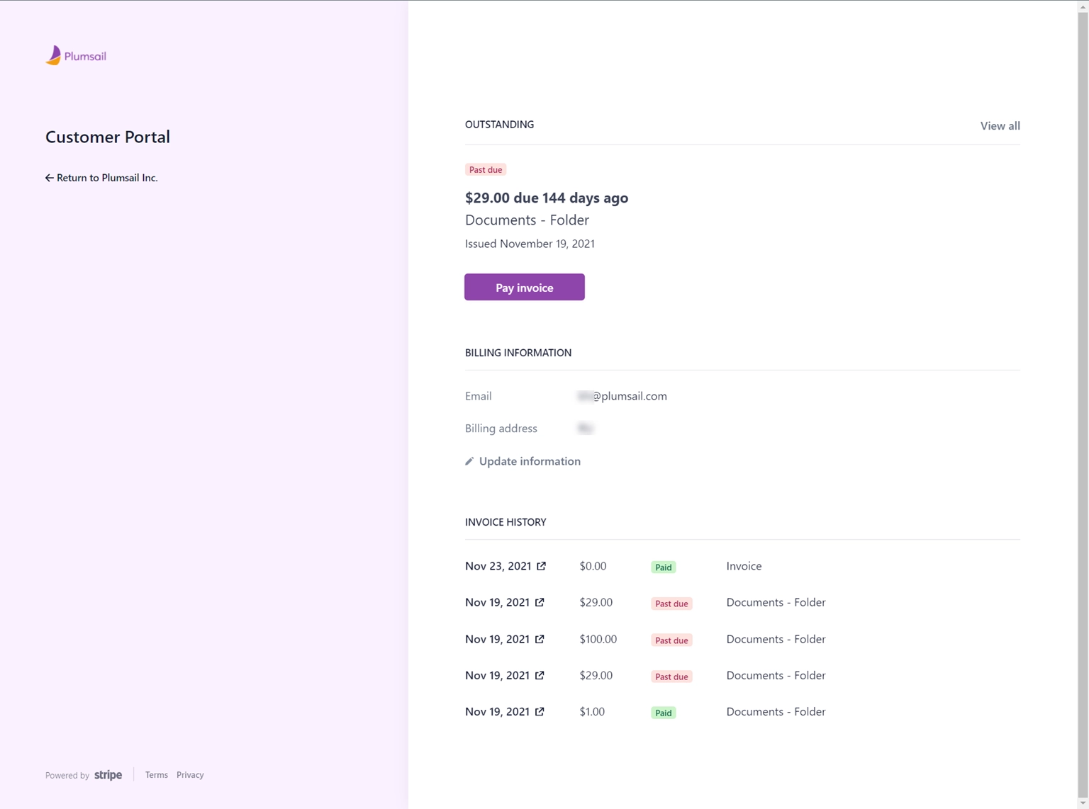 Stripe MyAccount