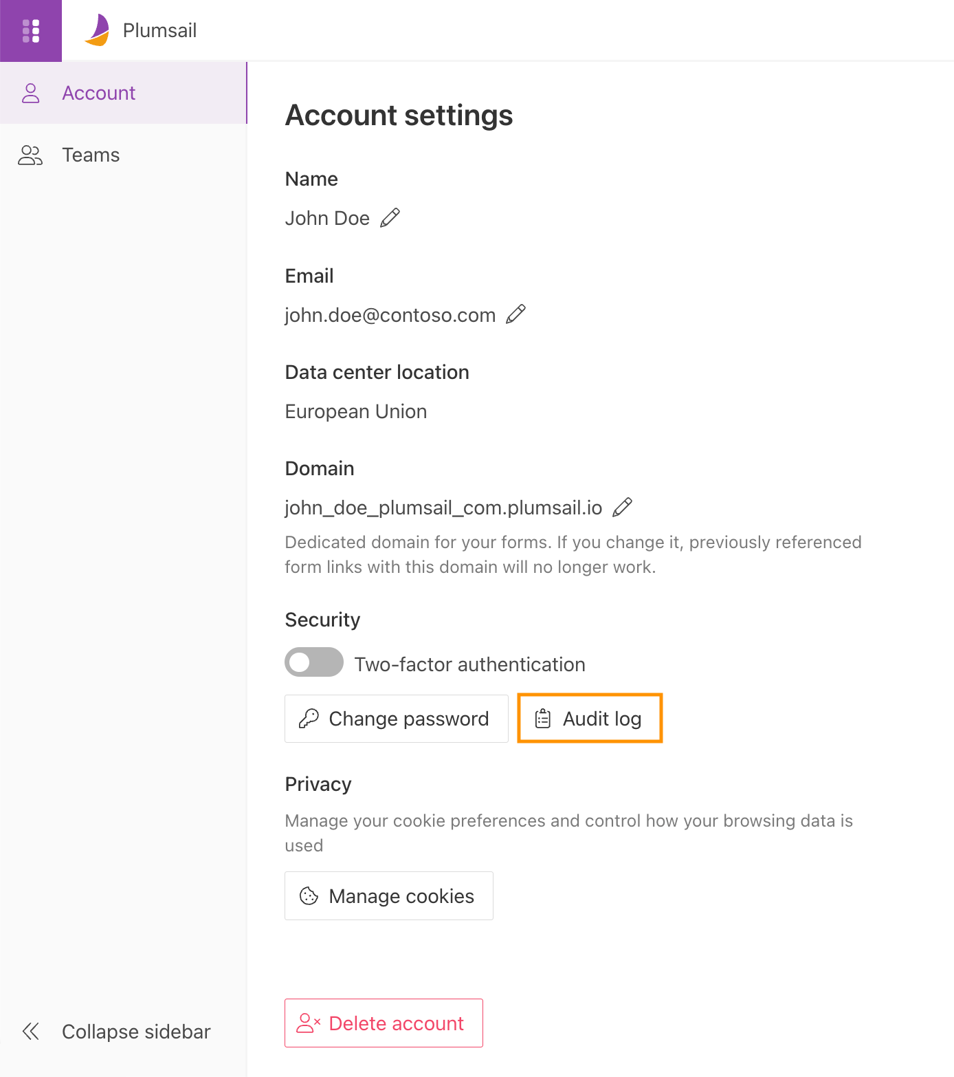 View audit log entries for a selected date range