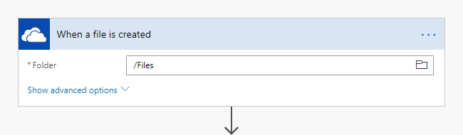 OneDrive  —  When a file is created action