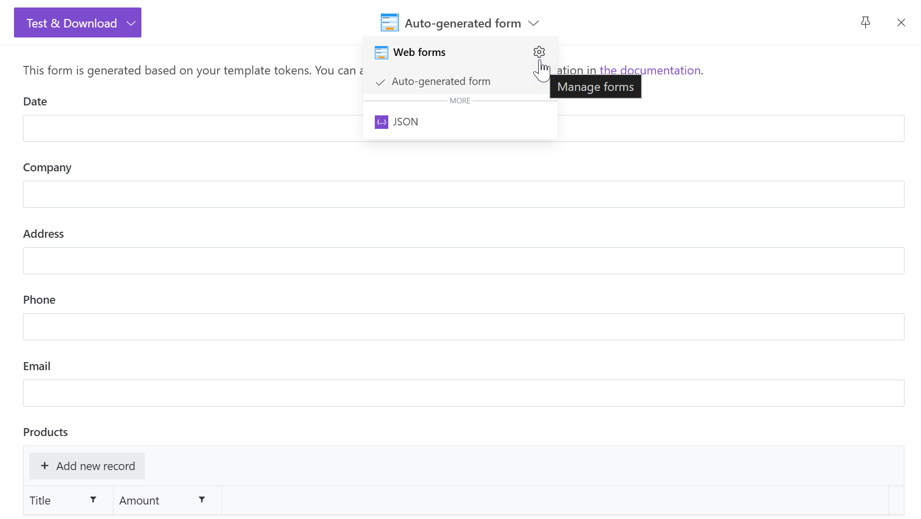 Web forms
