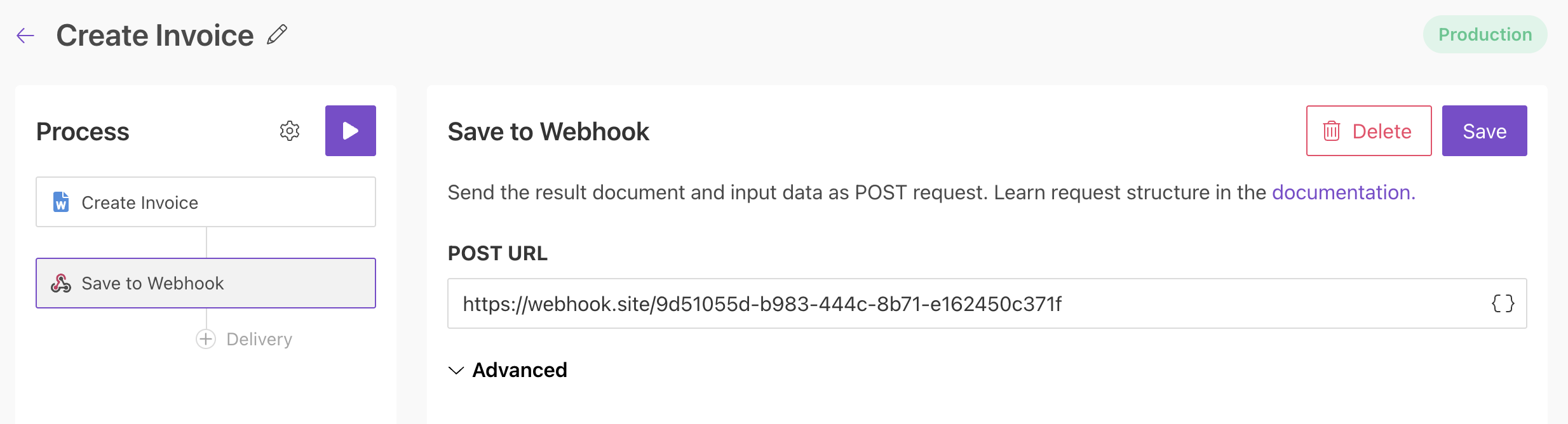 Webhook delivery