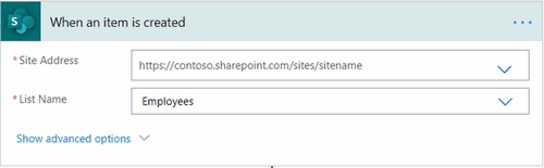 flow triggers on SharePoint item creation
