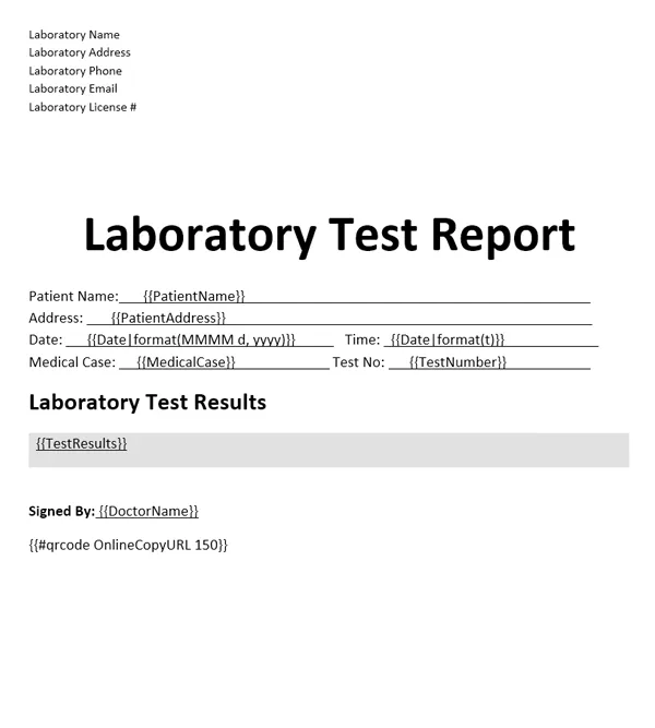 word document template with dynamic qr code