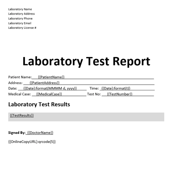 word document template with dynamic qr code