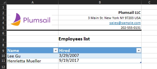 Hide table rows result