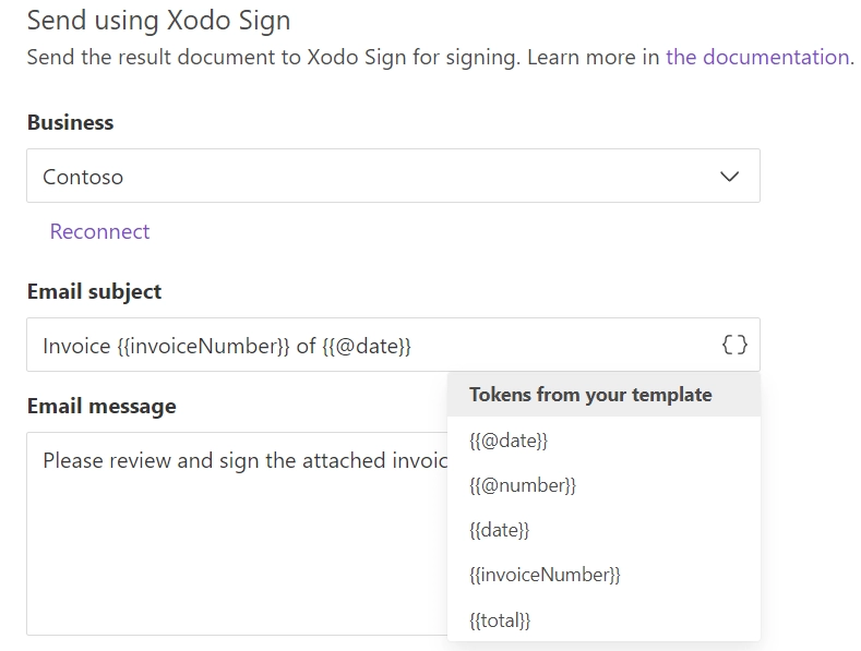 fill in email subject and body