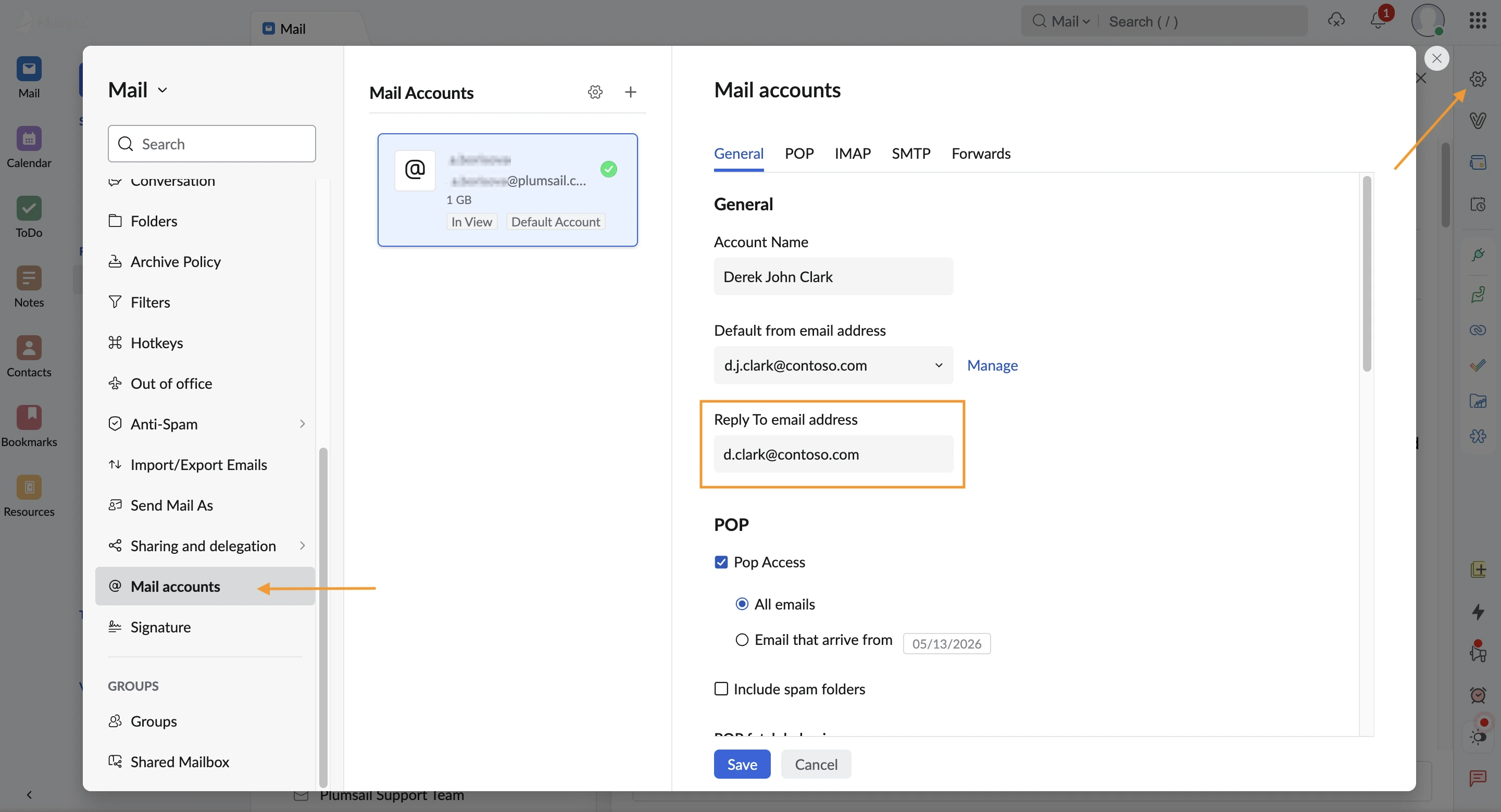 Set reply to settings int Zoho Mail account