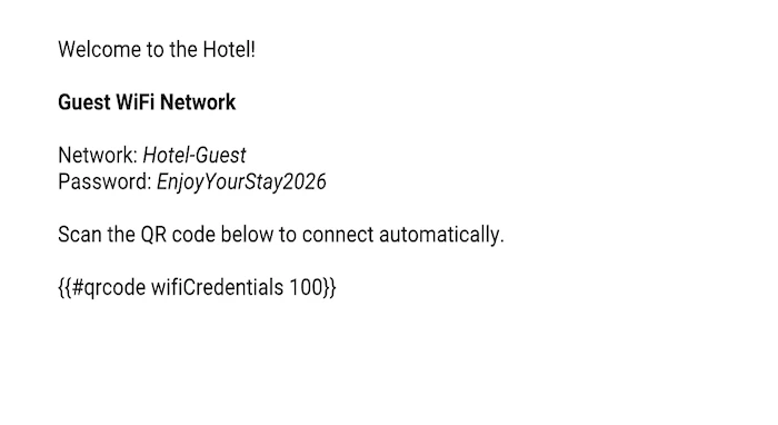 Word modern document template with WiFi QR code