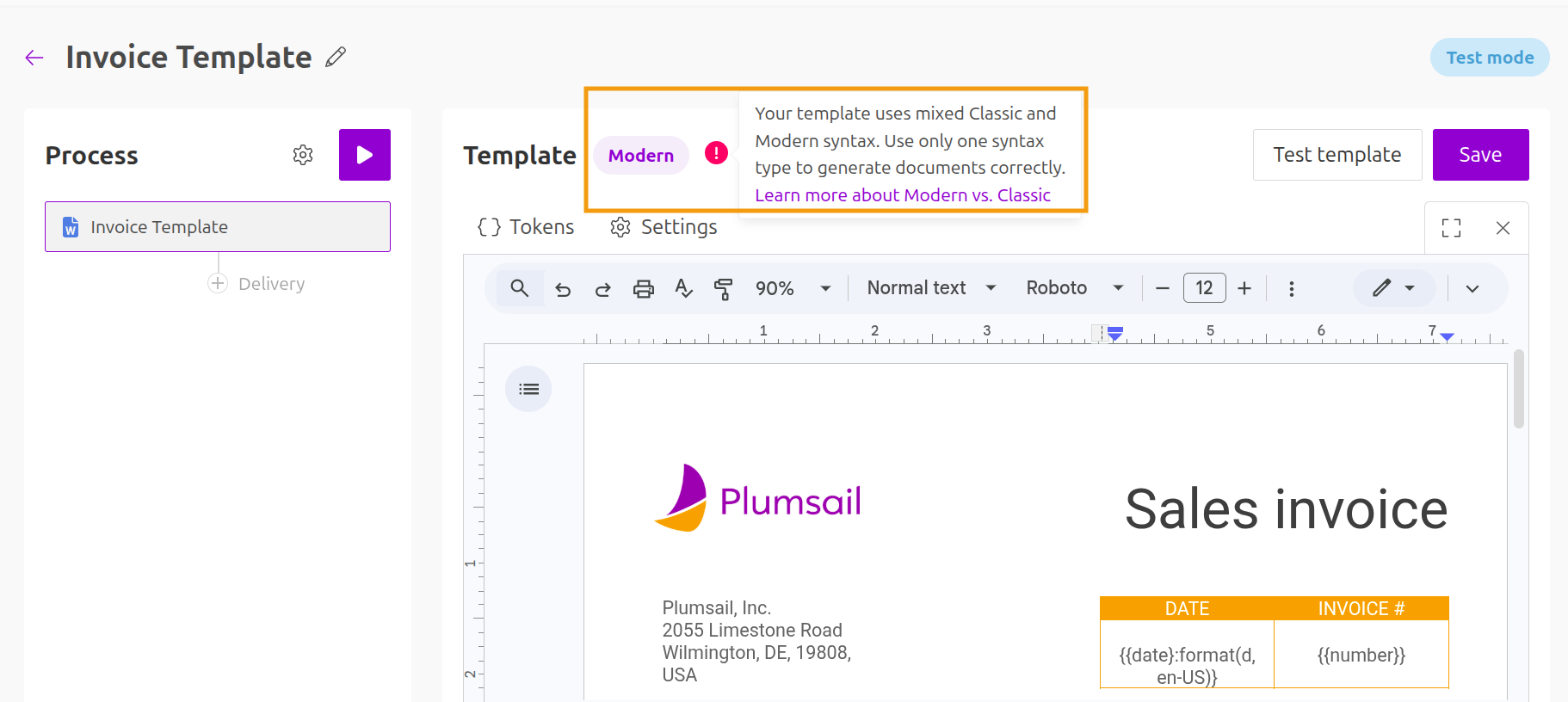 Mismatch error in Online editor