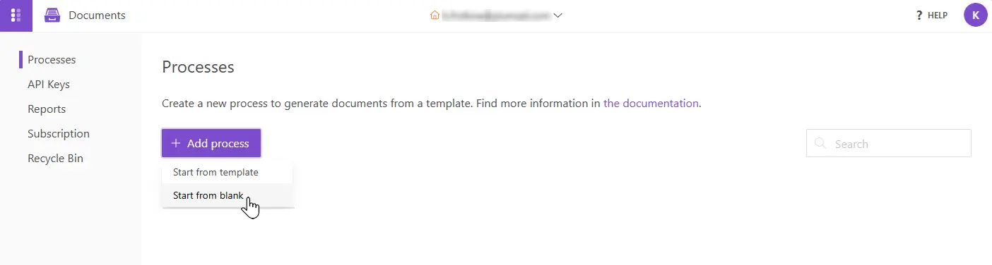add process button