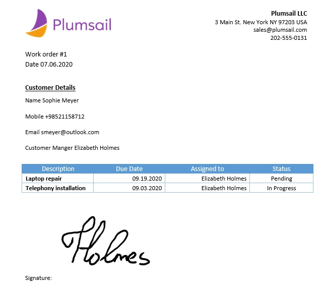 resulting PDF
