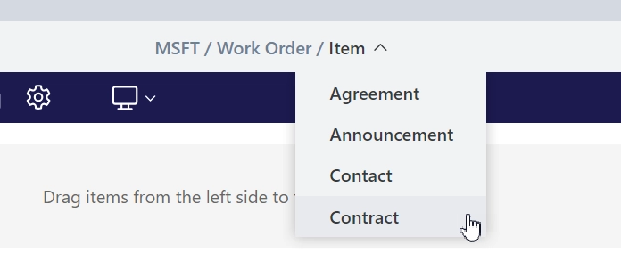 Select Content Type