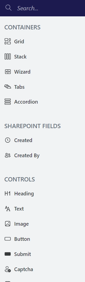 Containers, Controls and Fields