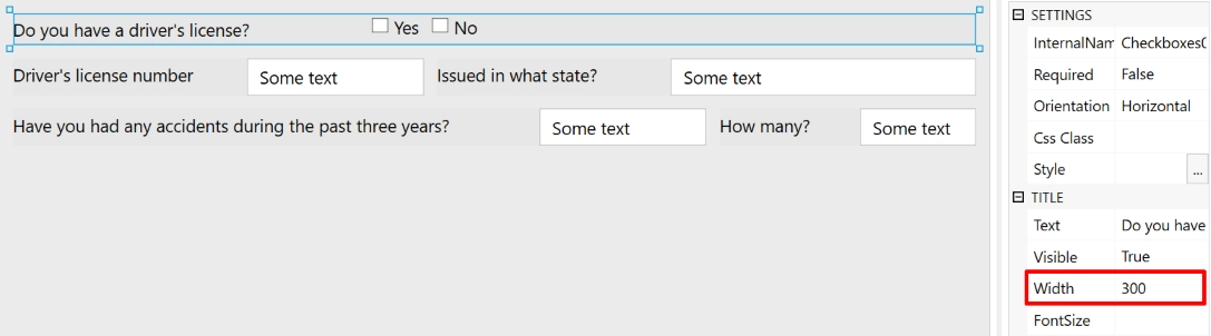 Title width