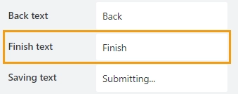 Finish text property