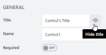 Hide control's title