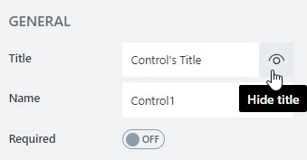 Hide ontrol's title