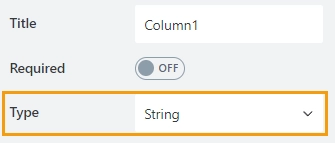 Column Type property