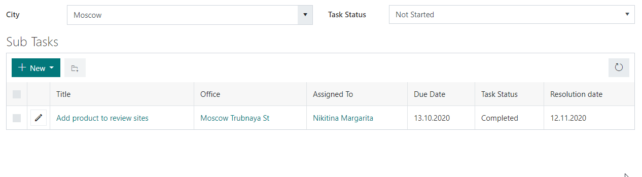 Filtering lookup fields