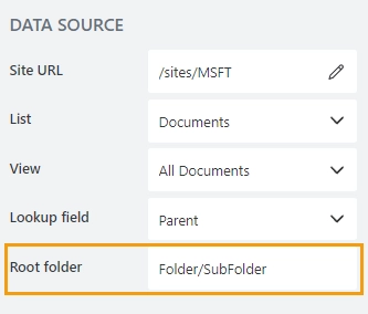 Setting Root Folder in the Designer