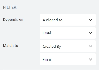 Depends on and Match to properties