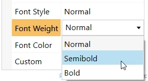 Field control's font weight