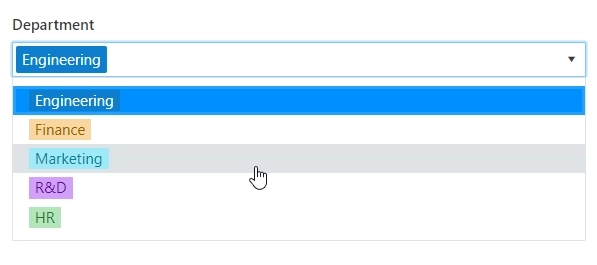 Choosing an option from a drop down