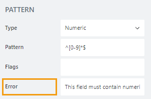 Pattern Error property