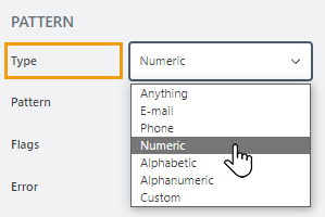Pattern Type property