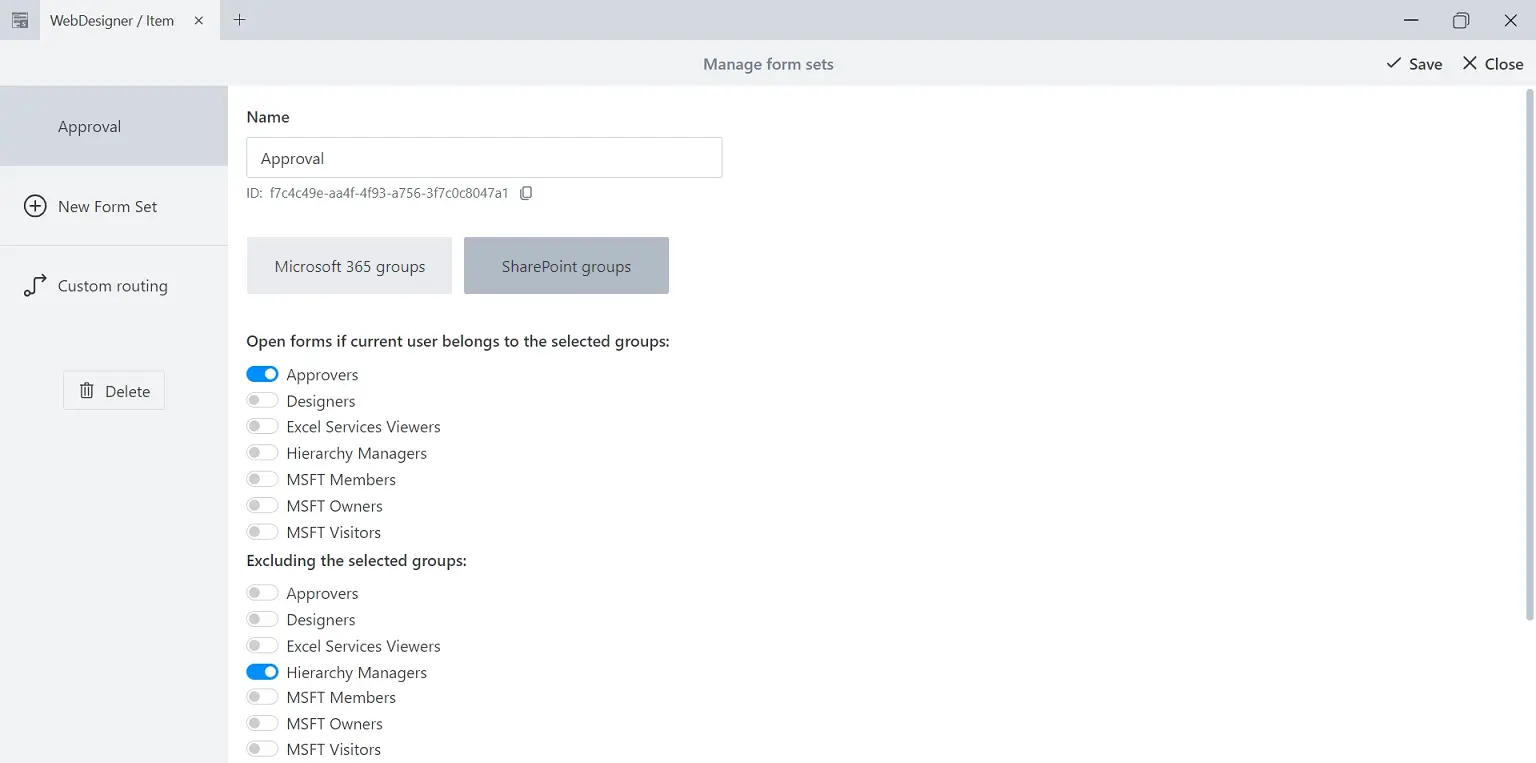 SharePoint group routing
