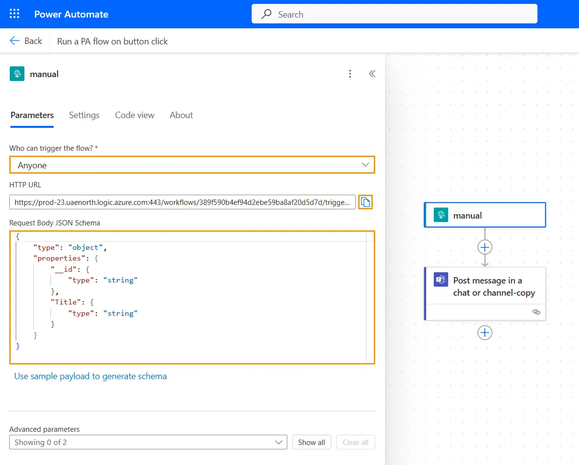 Create a new instant cloud flow