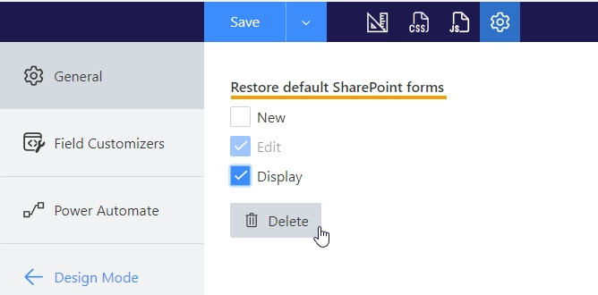 Delete Forms