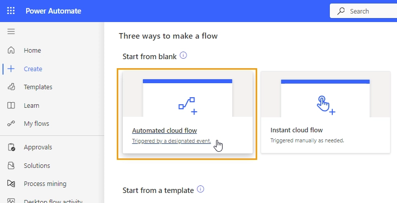 Create automated flow