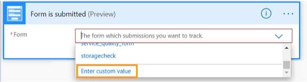 Enter custom value