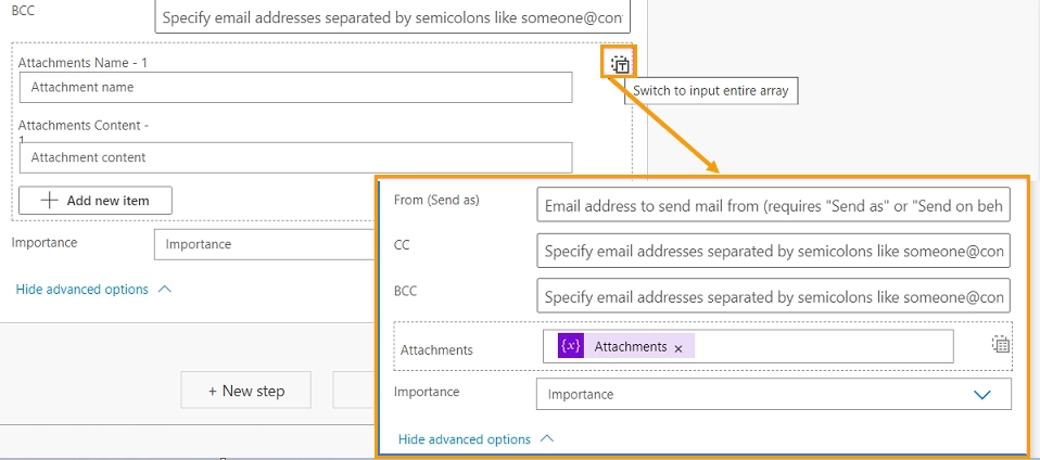 Attachment send email