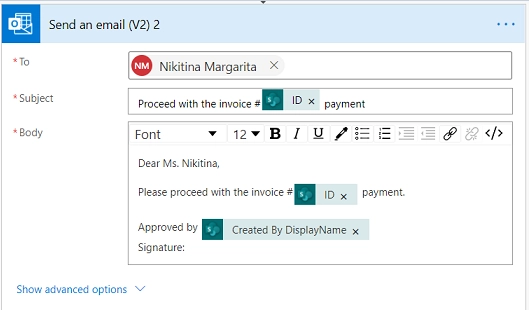 Email example